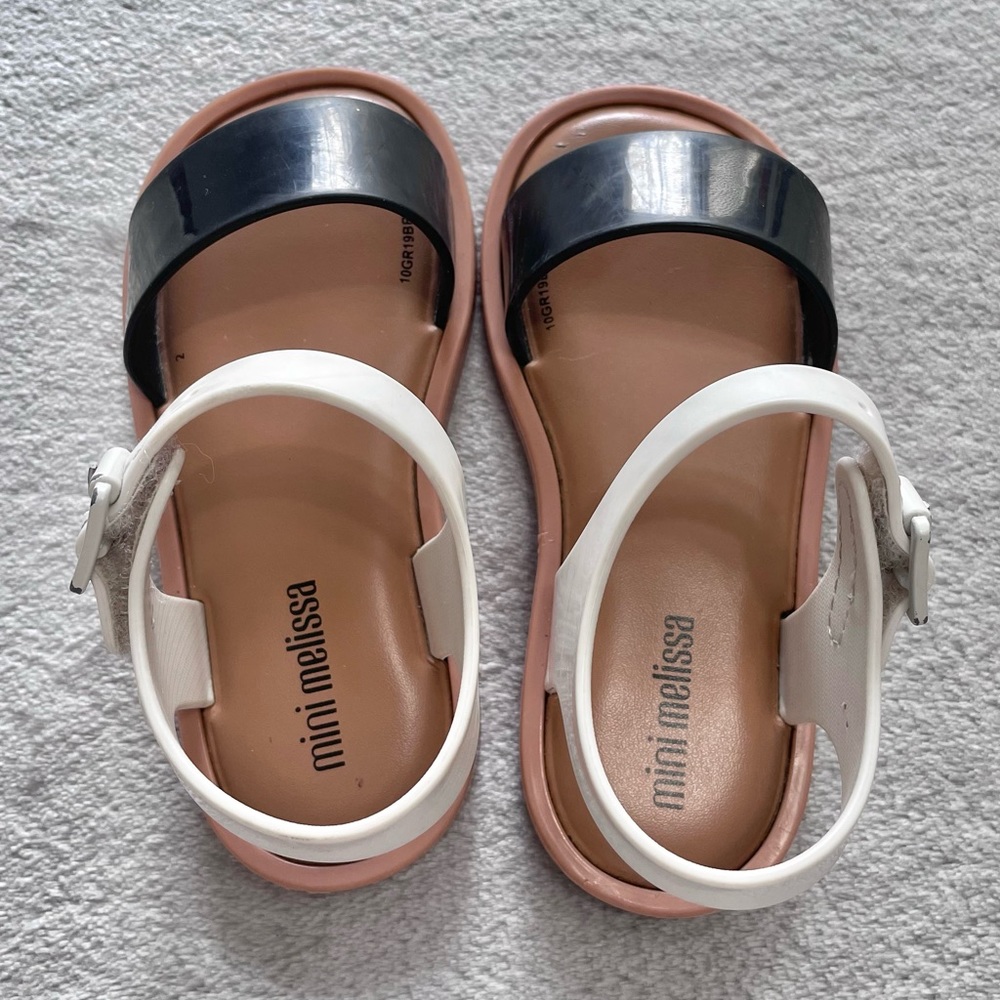 Size 8c Mini Melissa Black and White Sandals
